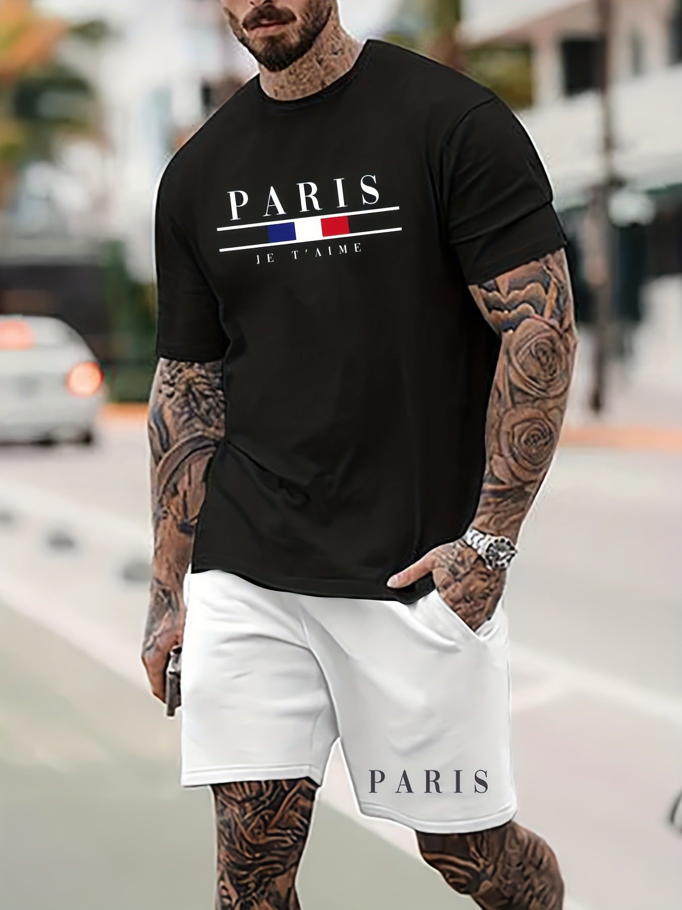 Men's Fashion Casual T-shirt Shorts Set
