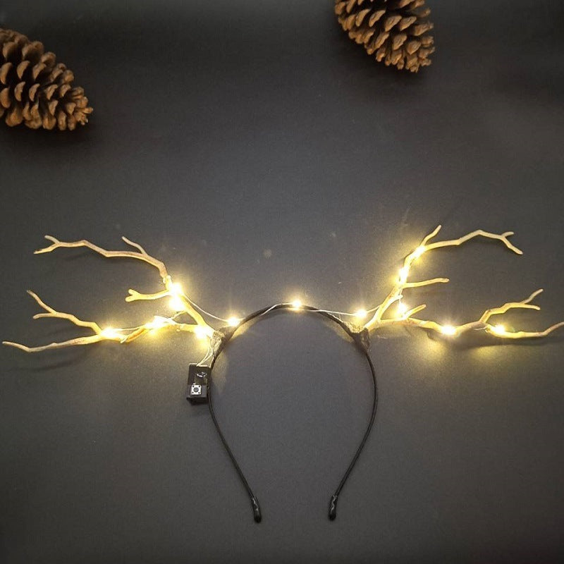 New Luminous Deer Horn Hair Band Christmas Headwear