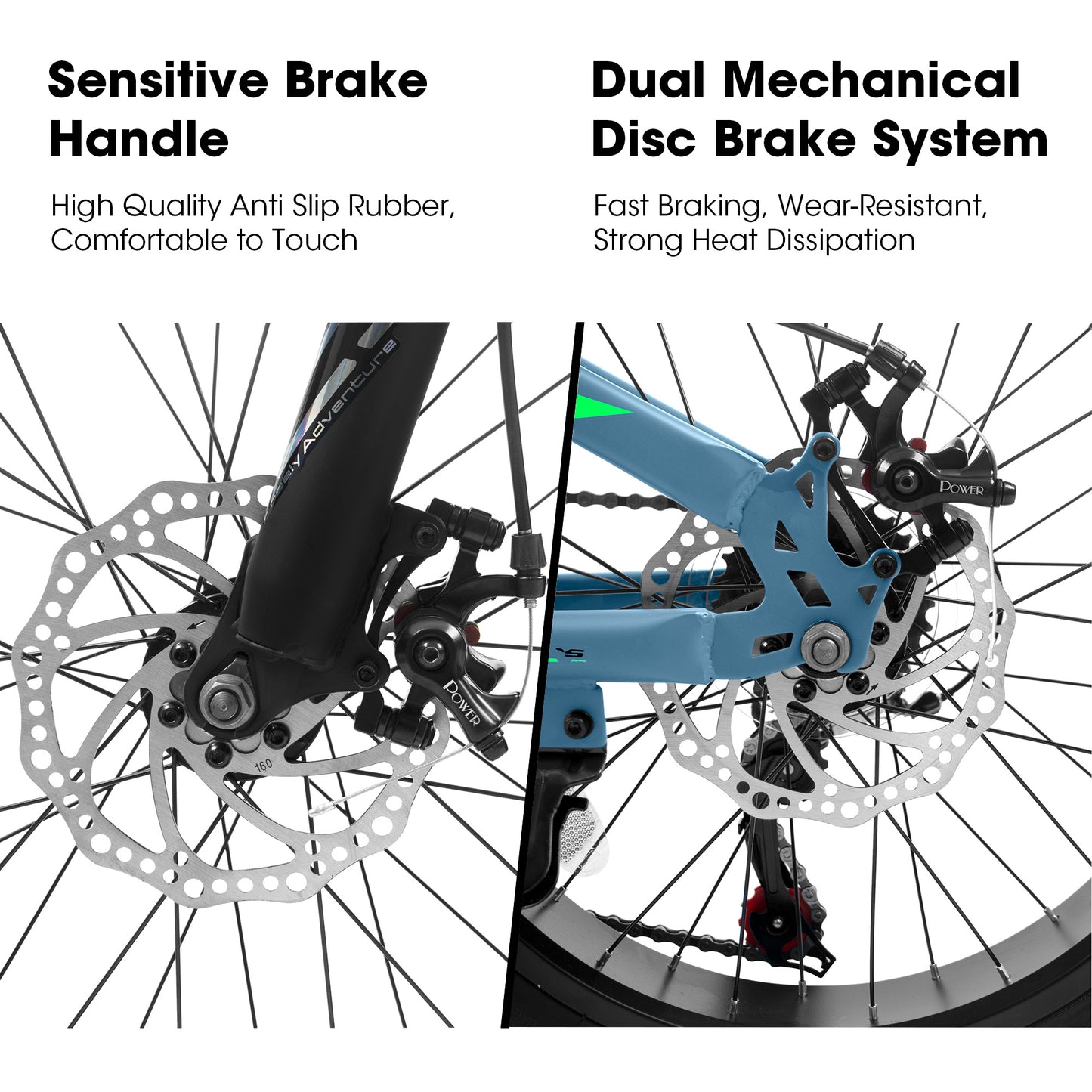 V20235 20 Inch Fat Tire Bike 7 Speed Mountain Bike, Dual Disc Brakes, High Carbon Steel Frame, Front Suspension, Mountain Buggy, City Commuter City Bike, Fat Tire Bike
