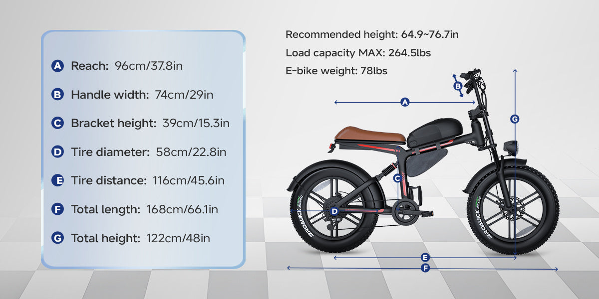 500W 20inch Fat Tire Electric Bike With 45kmh Top Speed & 45km Range