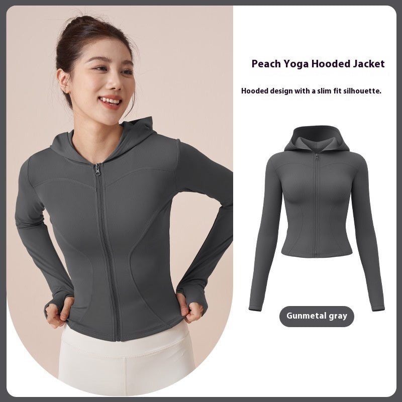 Hooded Yoga Jacket Women's Slim Slimming Windproof Running Cycling