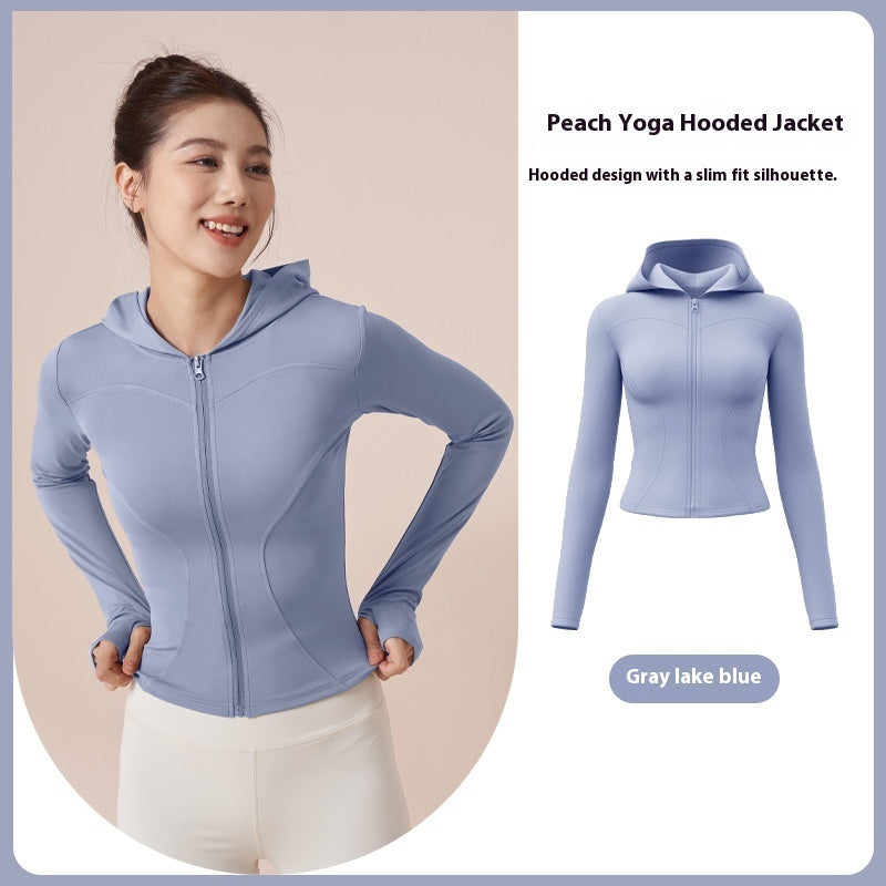 Hooded Yoga Jacket Women's Slim Slimming Windproof Running Cycling