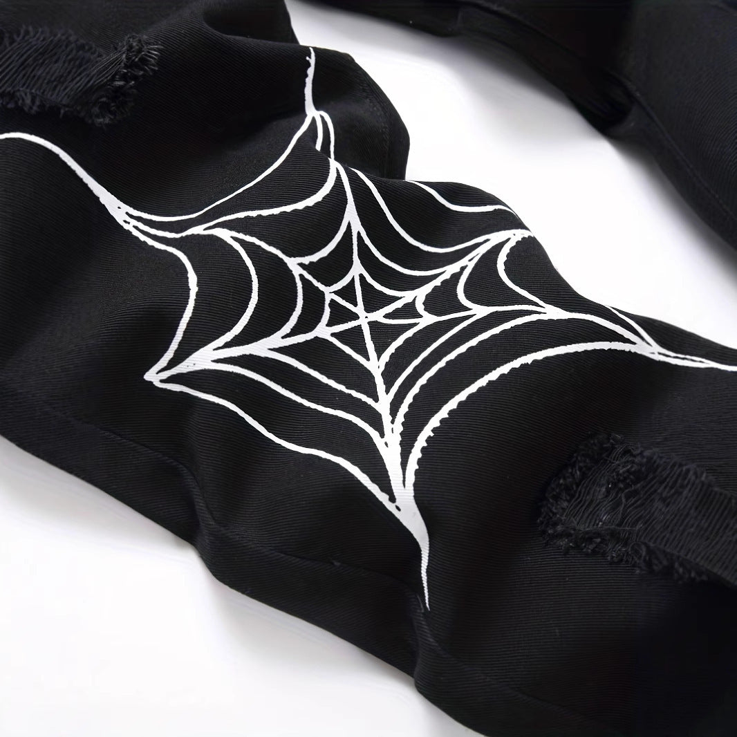 High Street Vibe Style Loose Straight Wide Leg Pants American Spider