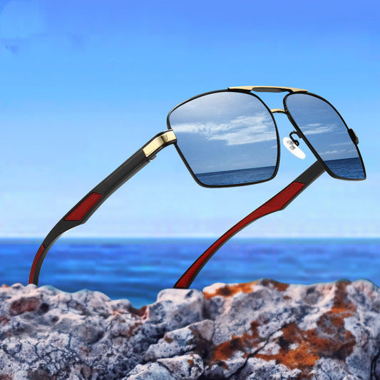 Aluminum Magnesium Men's Polarized Sunglasses Square Sunglasses