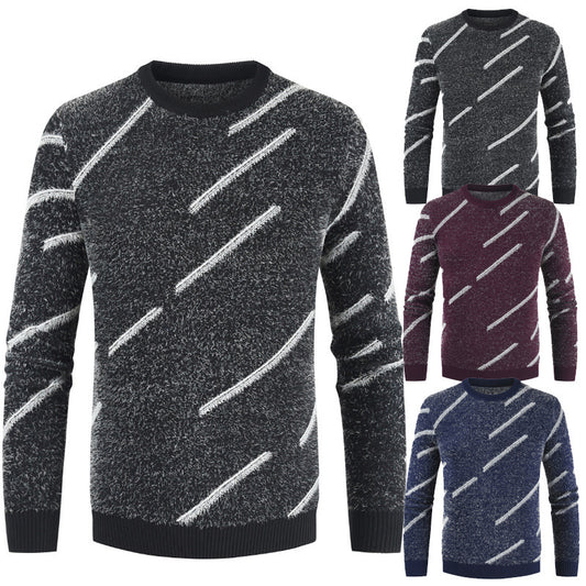 New Round Neck Slim Mohair Sweater For Men