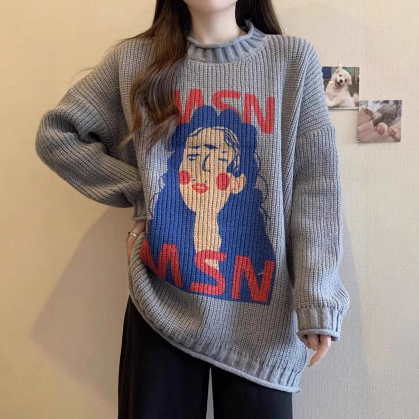 Brand Loose Sweater Coat Top