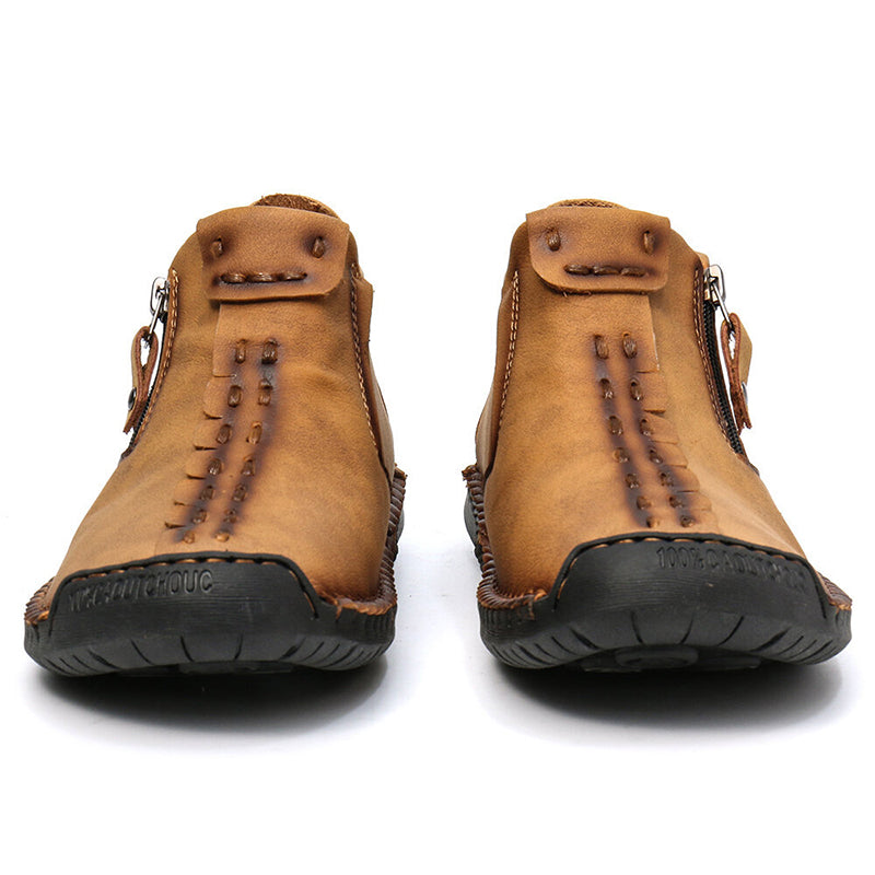 Men Ankle Boots Zipper Outdoor Hiking Shoes