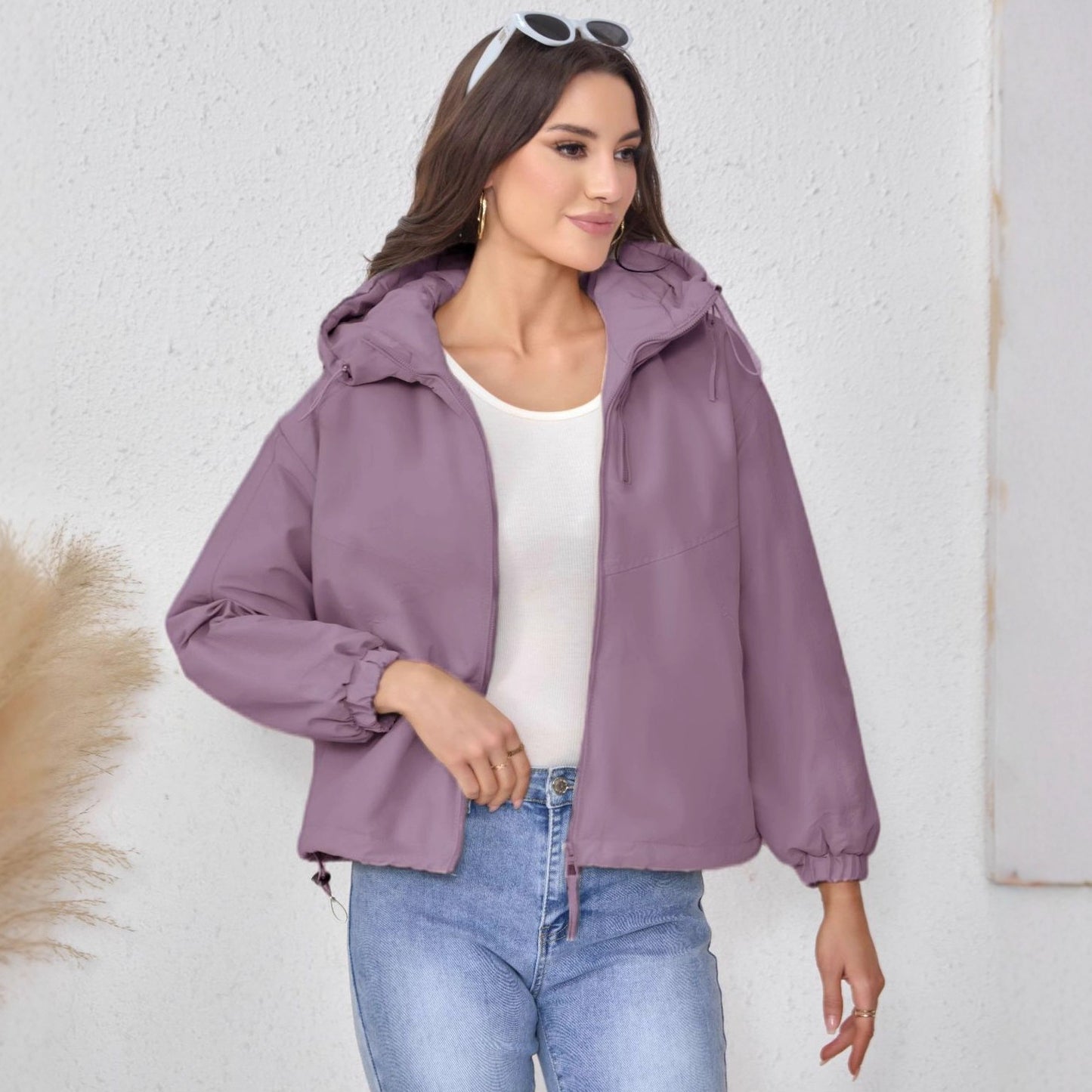 Women's Shell Jacket Hooded Small Loose