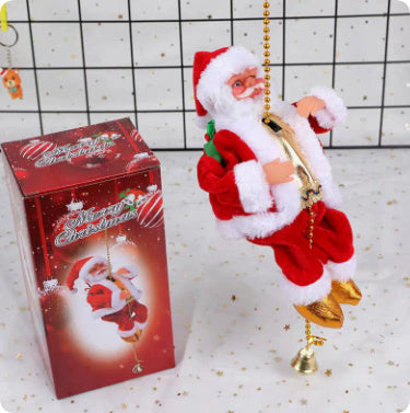 Electric Climbing Chimney Santa Claus Christmas Decoration Figurine Ornament Family New Year Party Santa Claus New Year Gift