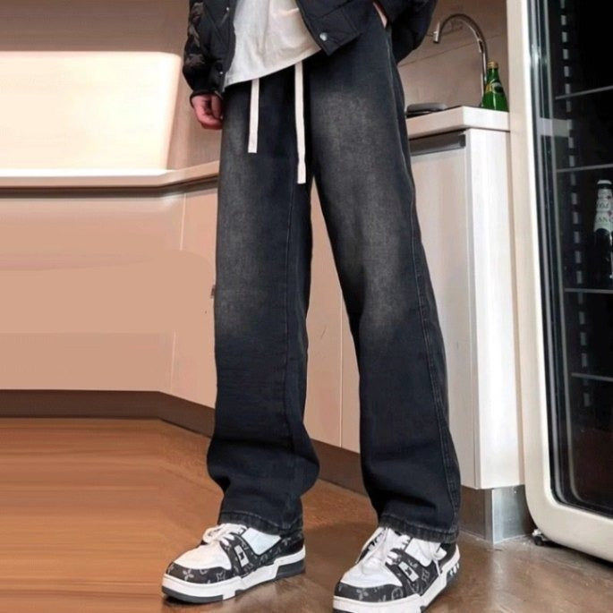 Straight Jeans Men's Summer Ruan Handsome Wide Leg Casual Long Pants